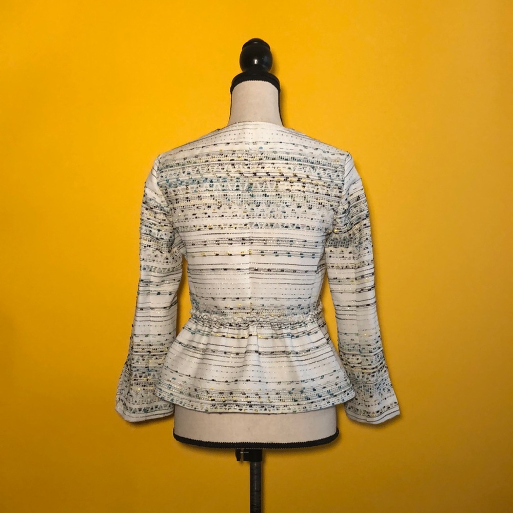 Zara Basic Structured Multicolor Peplum Blazer - image 2